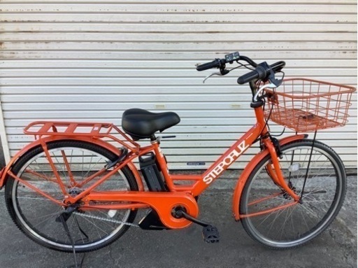 338  ブリヂストン新機種電動アシスト自転車STEPCRuZ26インチオレンジアルミ