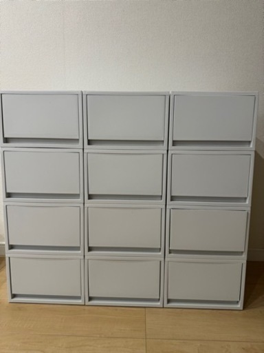 無印良品ポリプロピレンケース深型・ホワイトグレー