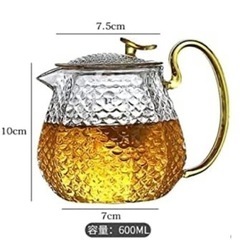 ティーポット 急須 耐熱ガラス 600ml 茶ポット の画像