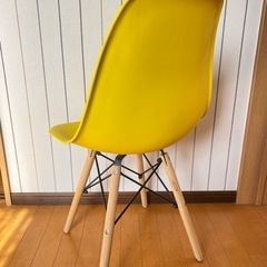 カジュアルチェア 椅子 一脚 イエロー 黄色の画像