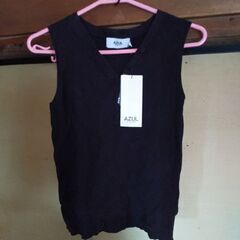 [新品未使用]AZULブラックニットノースリーブ