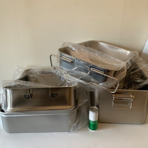 【新品アマゾンの半額】新品 総額９万円 給食バット 食缶 丈夫なステンレス 保存容器 まとめ 単品可能 レストラン　保存容器 手つき なし 大容量  プロ用