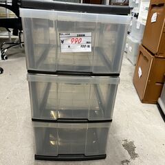 リサイクルショップどりーむ天保山店　No11710　３段収納　衣類収納　収納ケース　プラスチック箪笥　汎用性抜群の画像