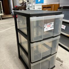 リサイクルショップどりーむ天保山店　No11710　３段収納　衣類収納　収納ケース　プラスチック箪笥　汎用性抜群の画像