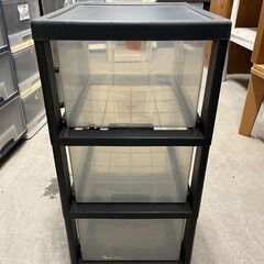 リサイクルショップどりーむ天保山店　No11710　３段収納　衣類収納　収納ケース　プラスチック箪笥　汎用性抜群の画像