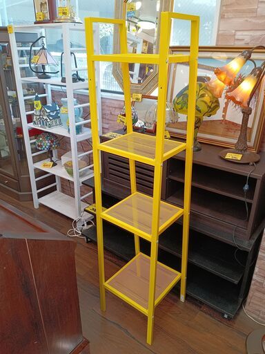 IKEA　シェルフユニット　シェルフ　イエロー　サイズ（約）幅35㎝×奥35㎝×高148㎝　　■近隣配送無料 買取GO‼　栄和店
