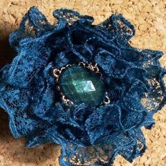 【新品】ヘアアクセ✨群青色のブローチ兼クリップの画像