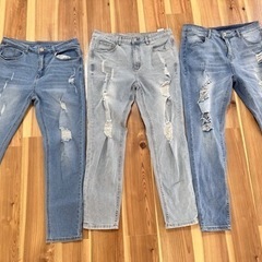 まとめ売り☆メンズ用ダメージジーンズ☆サイズL☆