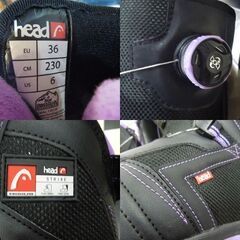 良品 HEAD STRIKE BOA 23.0cm US6 スノーボードブーツ スノボブーツ ブラック×パープル レディース ヘッド 札幌市 新道東店の画像