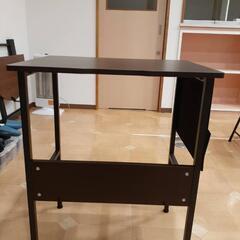 学習机 W60cm 天板色ダークブラウン 棚・サイドポケット・フック付き 1台目～の画像