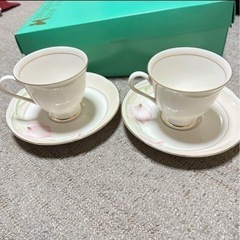 新品未使用　ハナエモリ　コーヒーカップ＆ソーサー　2客セットの画像