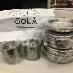 キャンプ用品　＝未使用品＝　SOLA 　キャンピング鍋８点セット①の画像