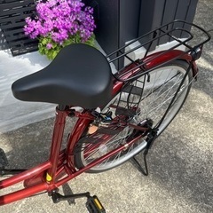 【未使用品】自転車（ママチャリ・赤色）の画像