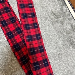ハギレ チェック柄 赤＋紺 ❹の画像