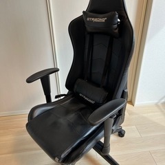 【中古】レザー製ゲーミングチェア＋床保護透明マット 差し上げます！の画像