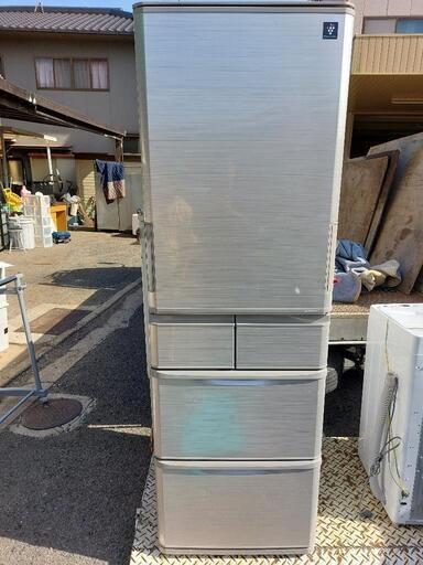SHARPノンフロン冷凍冷蔵庫(両開き)SJ-W412E-S　2019年製