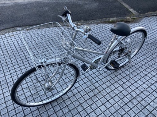 【27インチ自転車】6段変速　LEDオートライト付　前後タイヤ新品❗️若林自転車　浜大津店　SALE中❗️