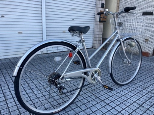 【27インチ自転車】6段変速　LEDオートライト付　前後タイヤ新品❗️若林自転車　浜大津店　SALE中❗️