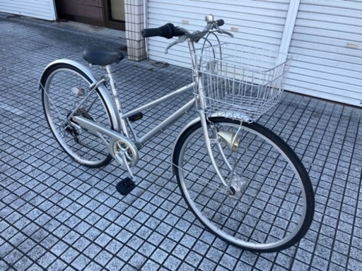 【27インチ自転車】6段変速　LEDオートライト付　前後タイヤ新品❗️若林自転車　浜大津店　SALE中❗️