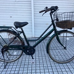 【26インチ自転車】美品❗️6段変速、LEDオートライト付　チェーン新品❗️若林自転車　浜大津店　SALE中❗️