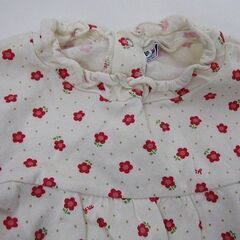 【値下げ】MIKI HOUSE ミキハウス 長袖 カットソー トップス 長袖Tシャツ 小花柄 総柄 白 120cm(110 115 125) ■管理番号L27795SSS240228-50の画像