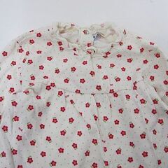 【値下げ】MIKI HOUSE ミキハウス 長袖 カットソー トップス 長袖Tシャツ 小花柄 総柄 白 120cm(110 115 125) ■管理番号L27795SSS240228-50の画像