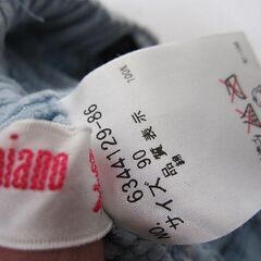 メゾピアノ mezzo piano 女児 コーデュロイ ショートパンツ 半ズボン ウエストゴム リボン  ビジュー装飾 水色 サイズ90（80 85 95）の画像