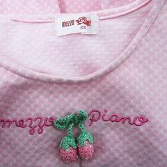 メゾピアノ mezzo piano 女児 ワンピース 2枚セット まとめ サイズ100（90 95 105）ピンク/白黒チェック柄の画像