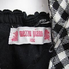 メゾピアノ mezzo piano 女児 ワンピース 2枚セット まとめ サイズ100（90 95 105）ピンク/白黒チェック柄の画像