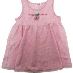 メゾピアノ mezzo piano 女児 ワンピース 2枚セット まとめ サイズ100（90 95 105）ピンク/白黒チェック柄の画像
