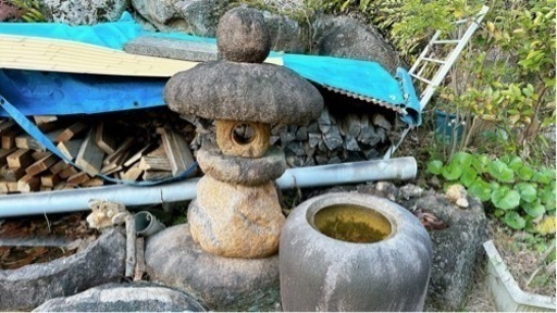 和風庭園 自然石 石灯篭