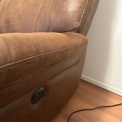 電動カウチ　リクライニングソファー三人掛けの画像