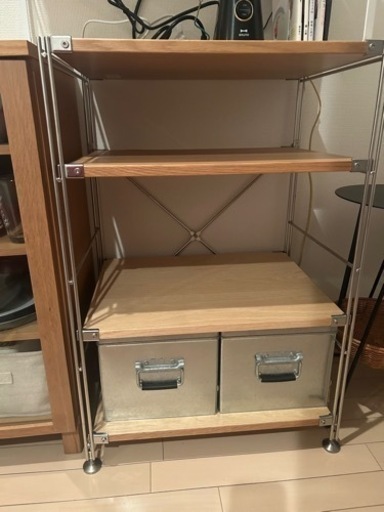 お譲り先決まりました【美品】無印良品 MUJI オープンシェルフ(スチール×ウッド)