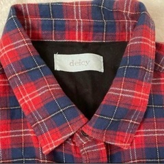 美品　deicy チェック　シャツ　ビジュー　フリーサイズ　トップス　カジュアルの画像