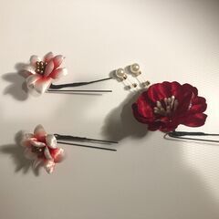 成人式用　花飾りセット　和装小物の画像