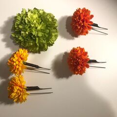成人式用　花飾りセット　和装小物の画像