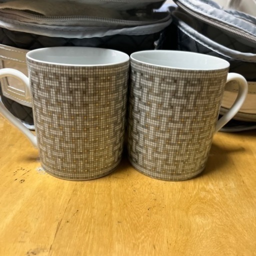美品　HERMES エルメス モザイクヴァンキャトル マグカップ プラチナ