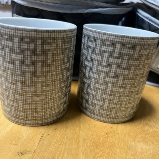 美品　HERMES エルメス モザイクヴァンキャトル マグカップ プラチナ