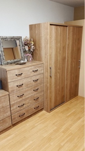 タンス 収納棚 ハンガーパイプ付き