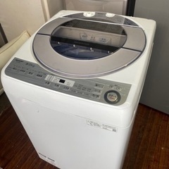 福岡市内配送設置無料　2019年式　SHARP 8.0kg 全自動洗濯機 ES-GV8C-S シルバー 低騒音インバーター搭載