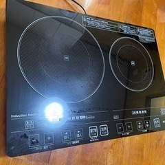 【大幅値下げ】アイリスオーヤマ　2口IHクッキングヒーター＋スタンドの画像