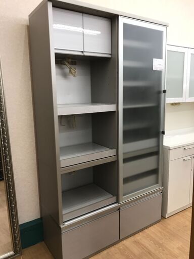 ★ジモティ割あり★ イースト 食器棚 グレー H208×W120×D51 クリーニング済み KJ4474