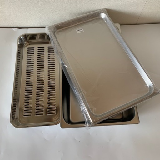 新品 ステンレス 調理 水切り バット 蓋付き トレイ 4点セット 業務用