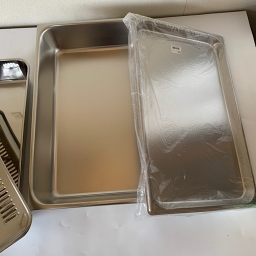 新品 ステンレス 調理 水切り バット 蓋付き トレイ 4点セット 業務用 