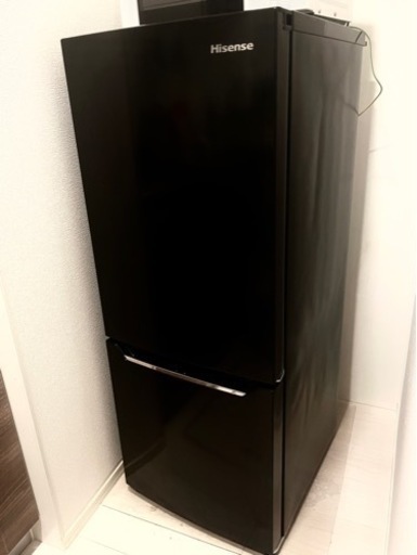 【受渡決定】冷蔵庫150L（幅48cmブラック HR-D15CB 2ドア 右開き 自動霜取り コンパクト