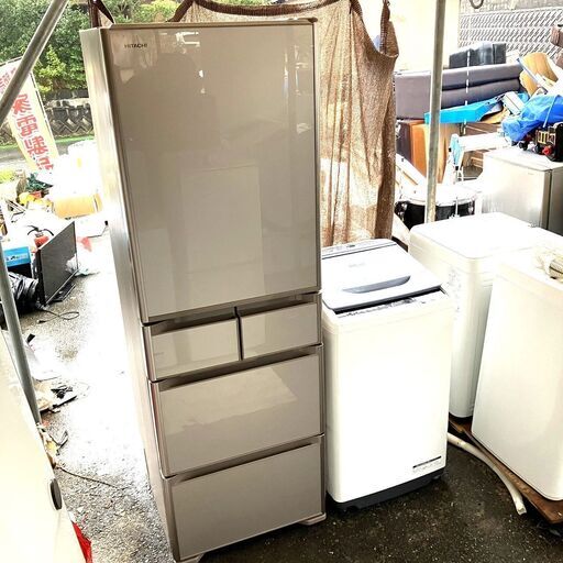 【交渉中5.9】ファミリー向け家電セット①日立401㍑冷蔵庫＆②日立7.0㎏洗濯機【配送設置無料】