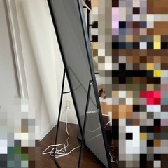 大型全身鏡 スタンドミラー 大型 160x50cm (ブラック)の画像