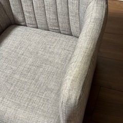 【3/4まで】回転座椅子 肘掛け ファブリック グレー 　の画像
