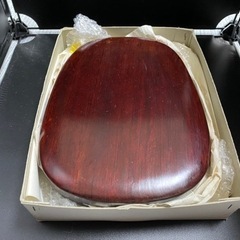 【骨董品】特選麻子　三辺花硯　楕円　8 吋の画像