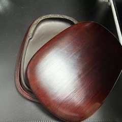 【骨董品】特選麻子　三辺花硯　楕円　8 吋の画像